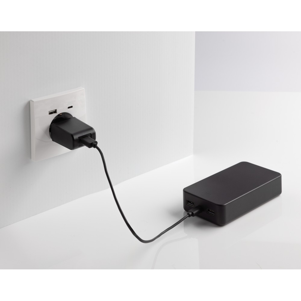 Power bank 20000 mAh Boostcore z własnym nadrukiem, kolor czarny
