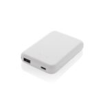 biały Magnetyczny bezprzewodowy power bank 5000 mAh, 5W Stellar