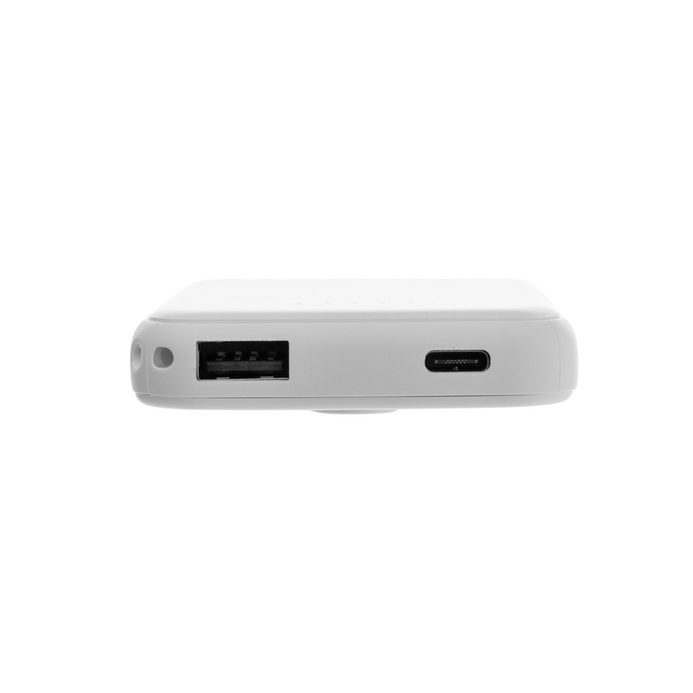 Magnetyczny bezprzewodowy power bank 5000 mAh, 5W Stellar z własnym nadrukiem, kolor biały