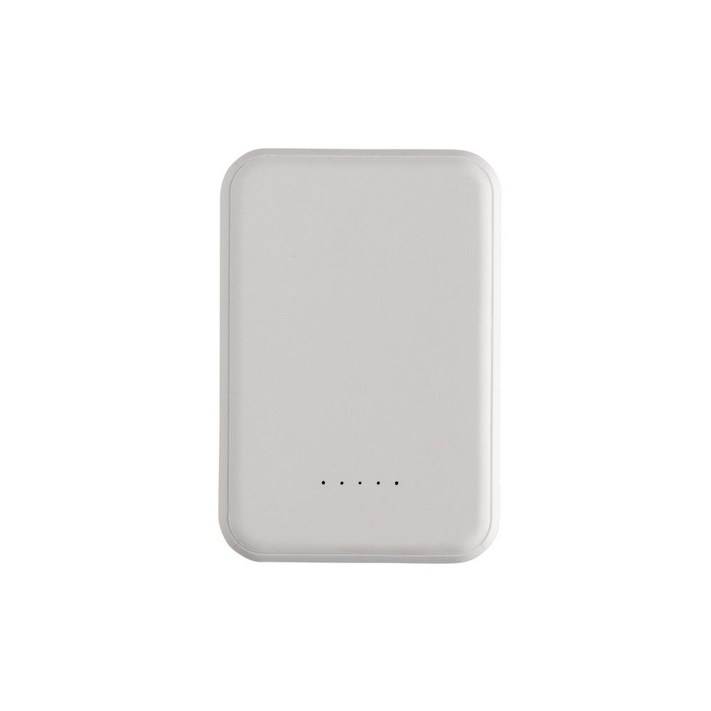 Magnetyczny bezprzewodowy power bank 5000 mAh, 5W Stellar z własnym nadrukiem, kolor biały