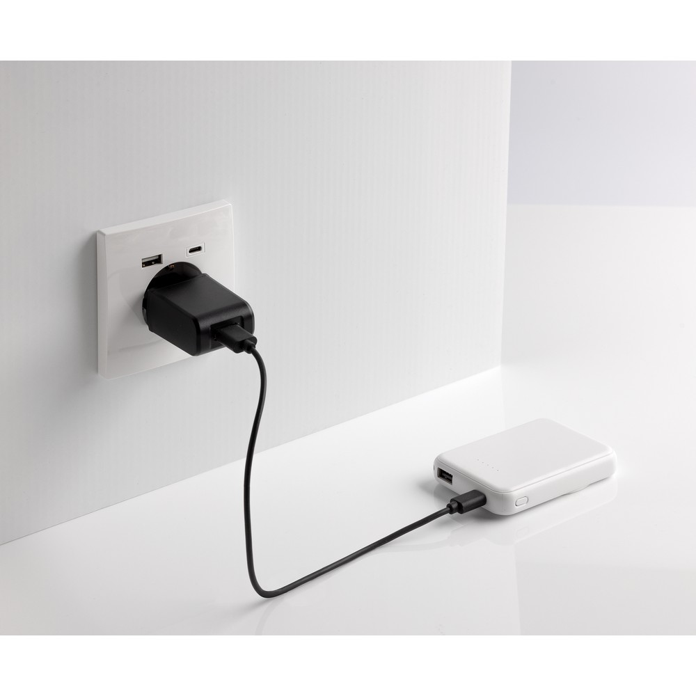 Magnetyczny bezprzewodowy power bank 5000 mAh, 5W Stellar z własnym nadrukiem, kolor biały
