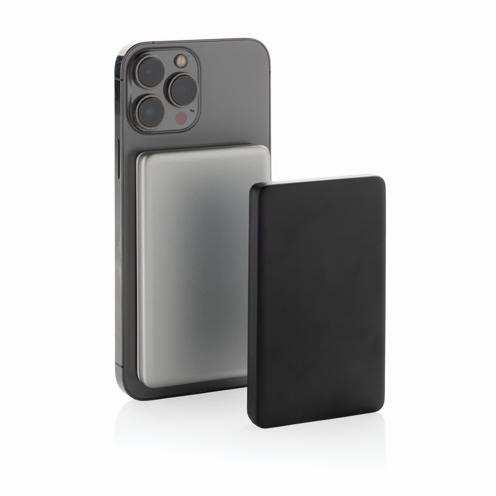 Power bank 5000 mAh, ładowarka bezprzewodowa 5W Orion z własnym nadrukiem, kolor srebrny