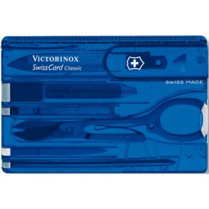 Narzędzie wielofunkcyjne Victorinox SwissCard Classic z własnym nadrukiem, kolor niebieski