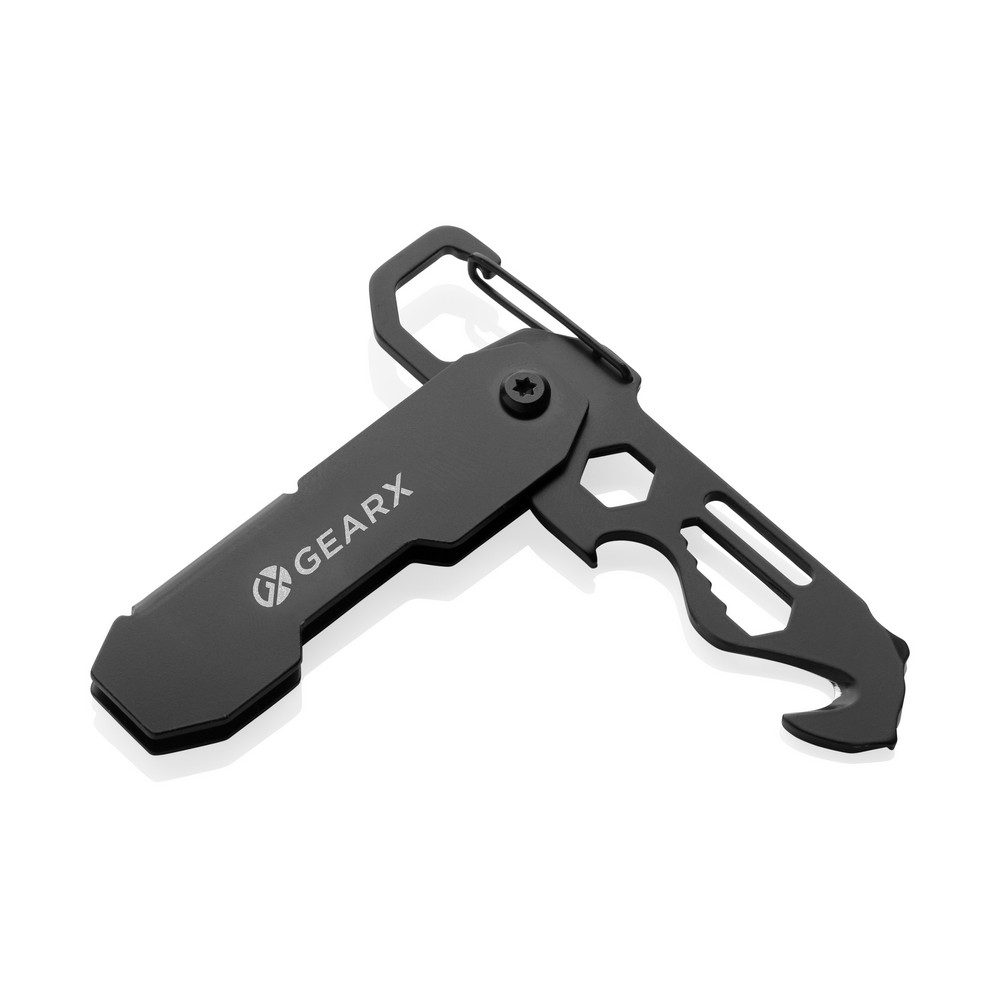 Narzędzie wielofunkcyjne Gear X EDC z własnym nadrukiem, kolor czarny