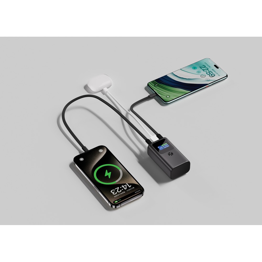 Power bank 10000 mAh Urban Vitamin Campbell z własnym nadrukiem, kolor szary