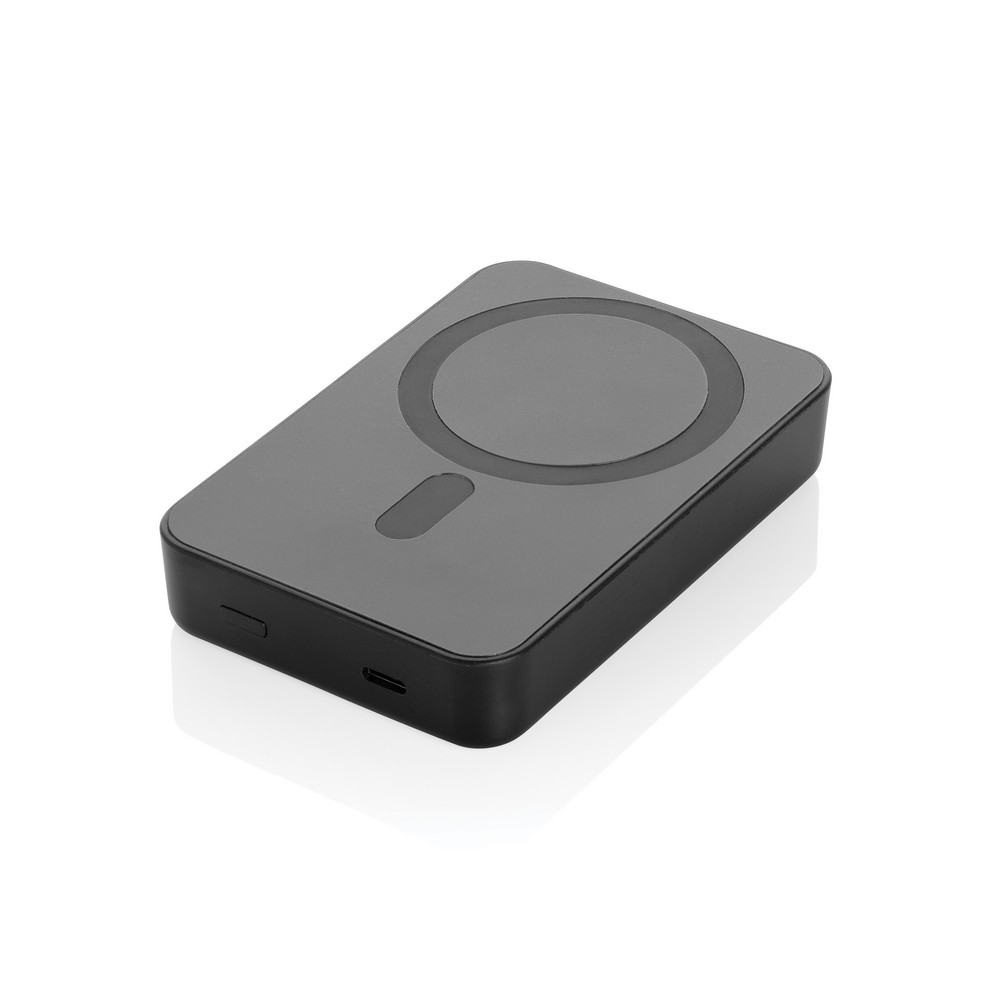 Power bank 10000 mAh Amporia z własnym nadrukiem, kolor czarny