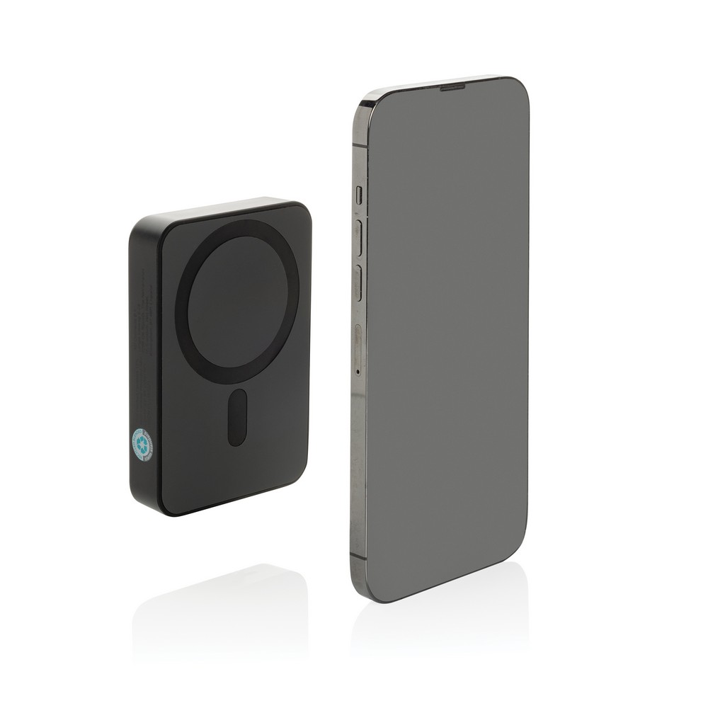 Power bank 10000 mAh Amporia z własnym nadrukiem, kolor czarny