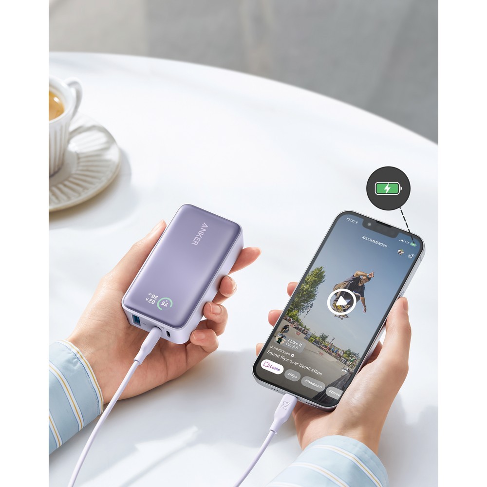 Power bank 10000 mAh Anker z własnym nadrukiem, kolor czarny