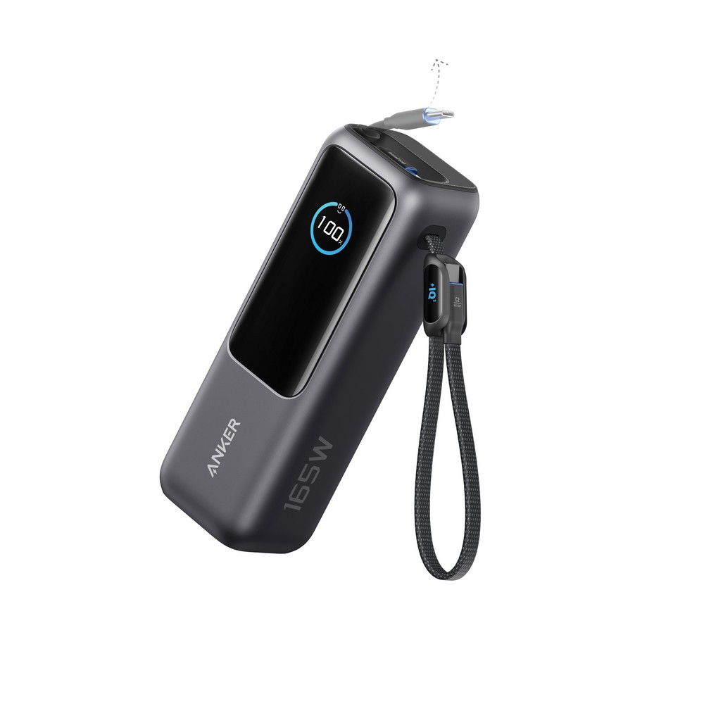 Power bank 25000 mAh, 165W, Anker z własnym nadrukiem, kolor szary