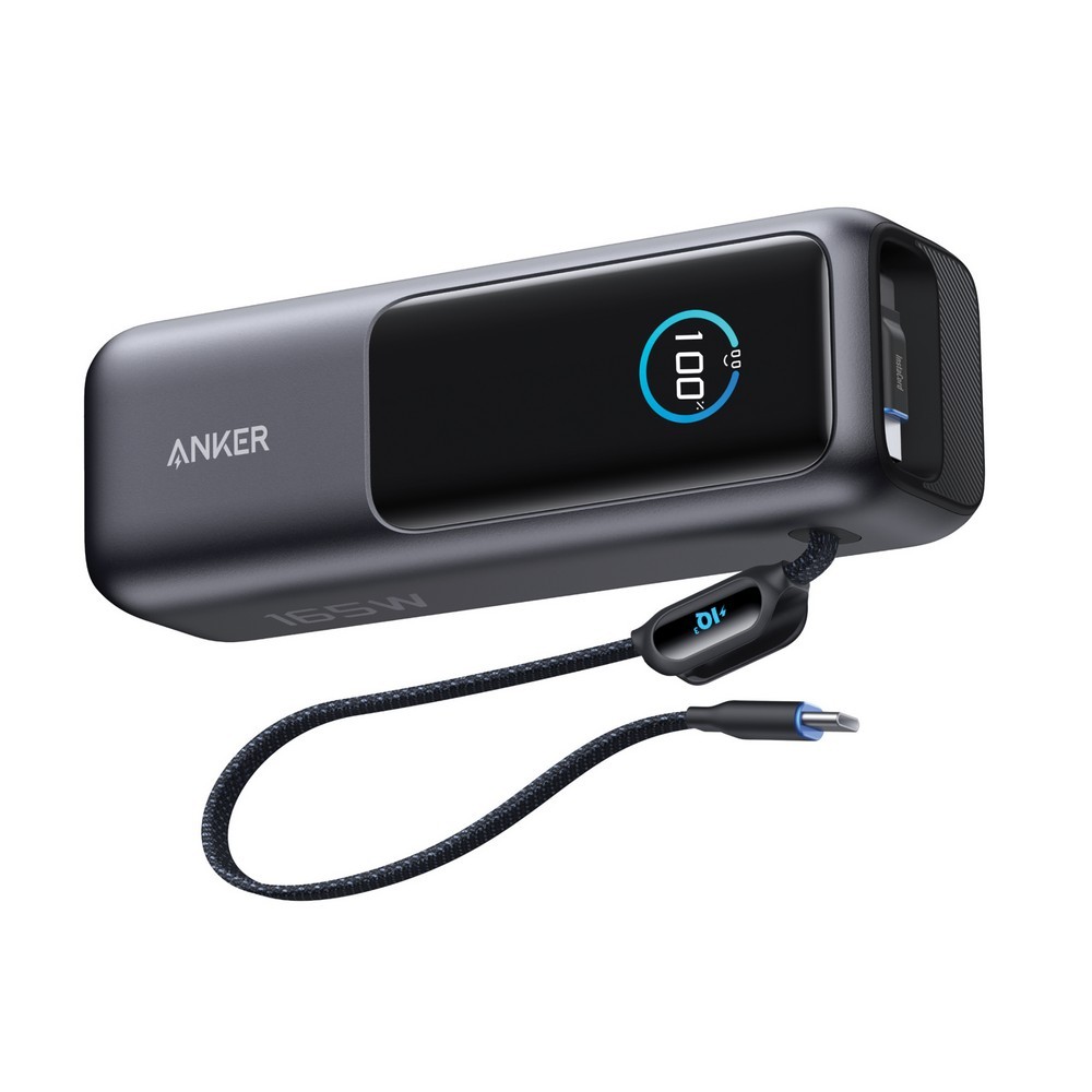 Power bank 25000 mAh, 165W, Anker z własnym nadrukiem, kolor szary