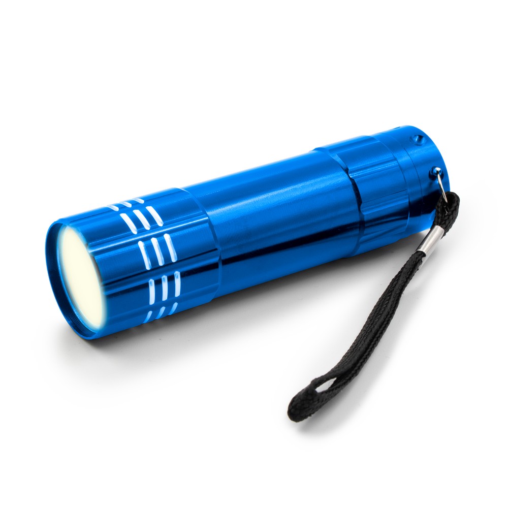 Latarka COB | Lule z własnym nadrukiem, kolor niebieski