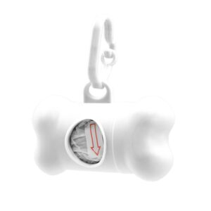 Zasobnik z woreczkami na psie odchody | Zoga z własnym nadrukiem, kolor biały