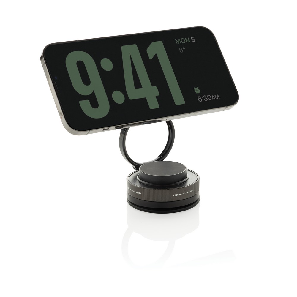 Uchwyt do telefonu Terra 360 z własnym nadrukiem, kolor black, grey