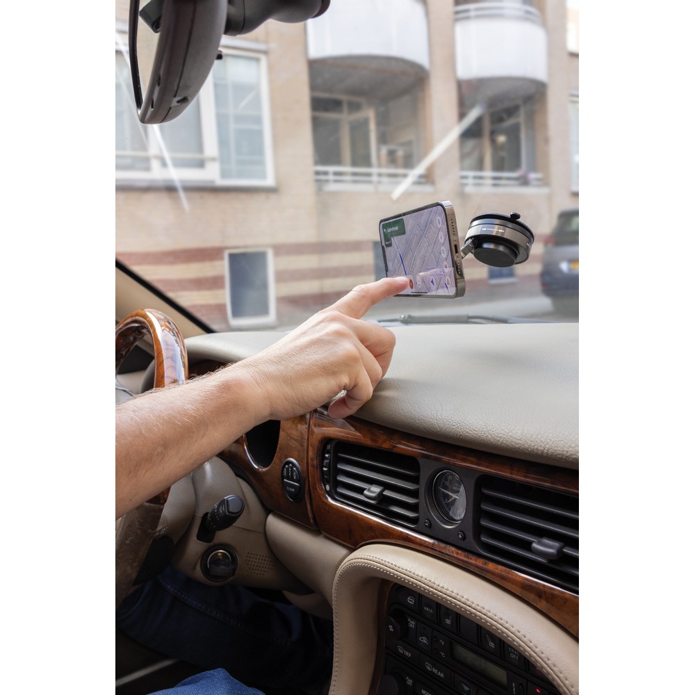 Uchwyt do telefonu Terra 360 z własnym nadrukiem, kolor black, grey