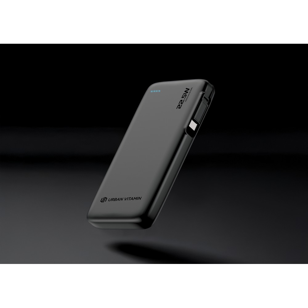 Power bank 10000 mAh Urban Vitamin Emeryville z własnym nadrukiem, kolor black