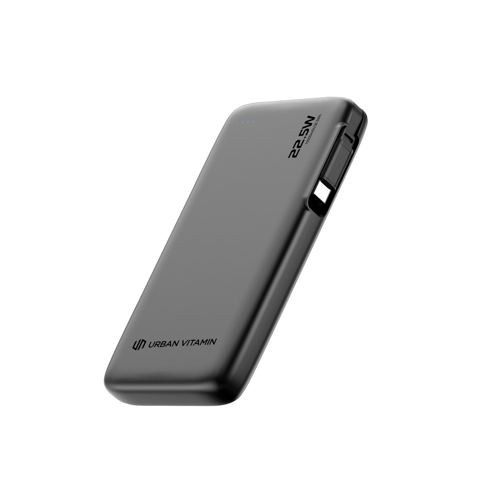 Power bank 10000 mAh Urban Vitamin Emeryville z własnym nadrukiem, kolor black