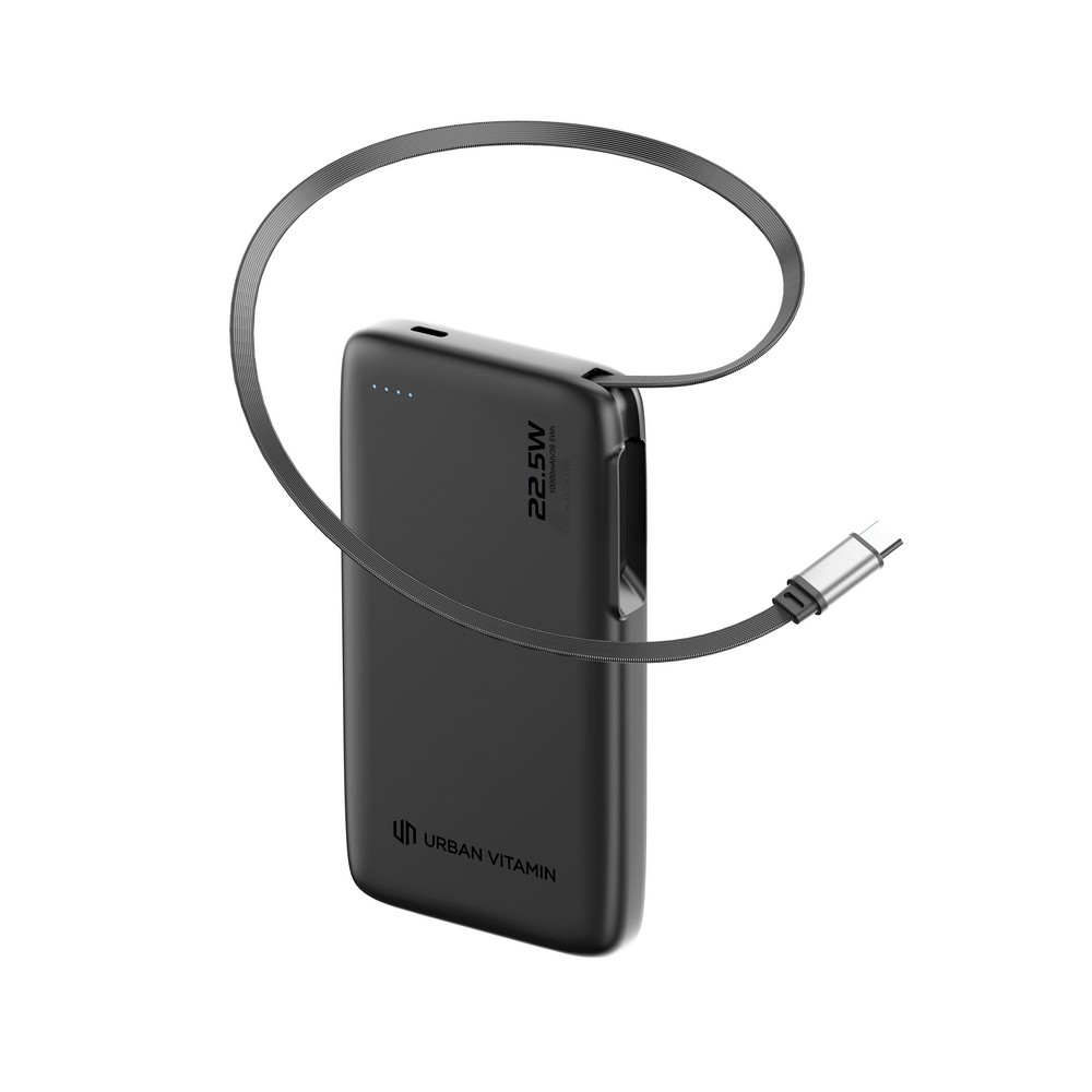 Power bank 10000 mAh Urban Vitamin Emeryville z własnym nadrukiem, kolor black