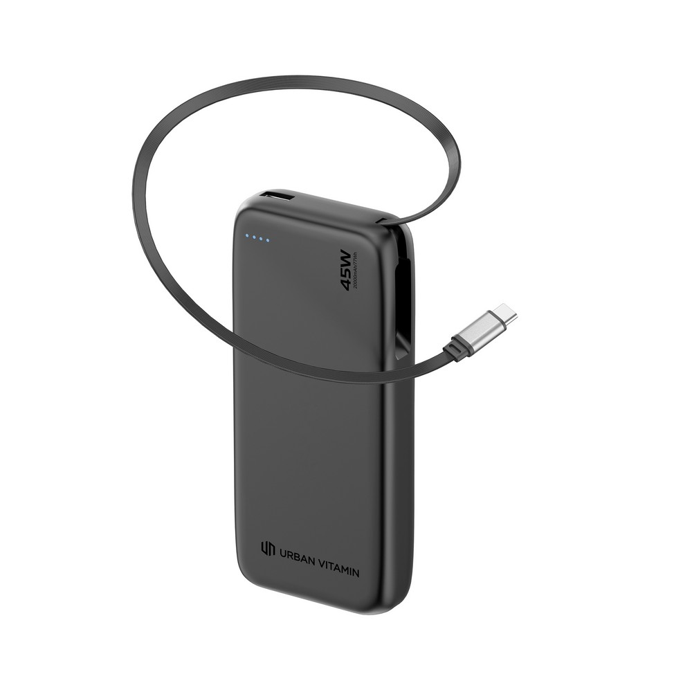 Power bank 20000 mAh Urban Vitamin San Mateo z własnym nadrukiem, kolor black
