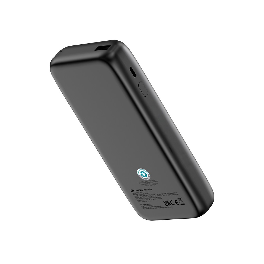 Power bank 20000 mAh Urban Vitamin San Mateo z własnym nadrukiem, kolor black