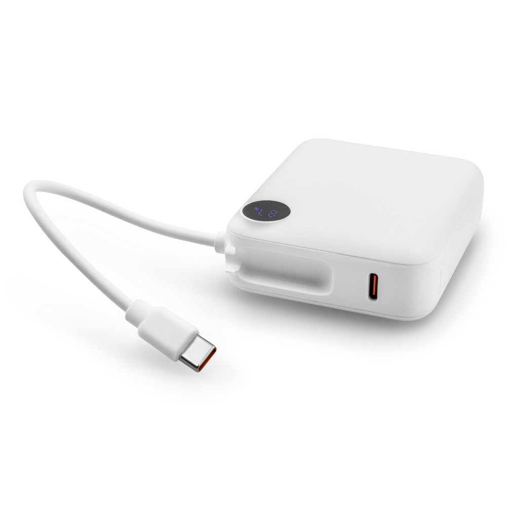 Power bank 10000 mAh | Alula z własnym nadrukiem, kolor biały