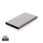szary Power bank 4000 mAh z aluminium z recyklingu