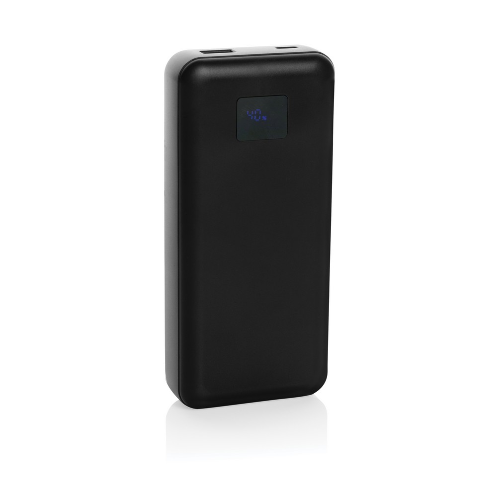 Power bank do laptopa 20000 mAh Gridley, RABS z własnym nadrukiem, kolor czarny