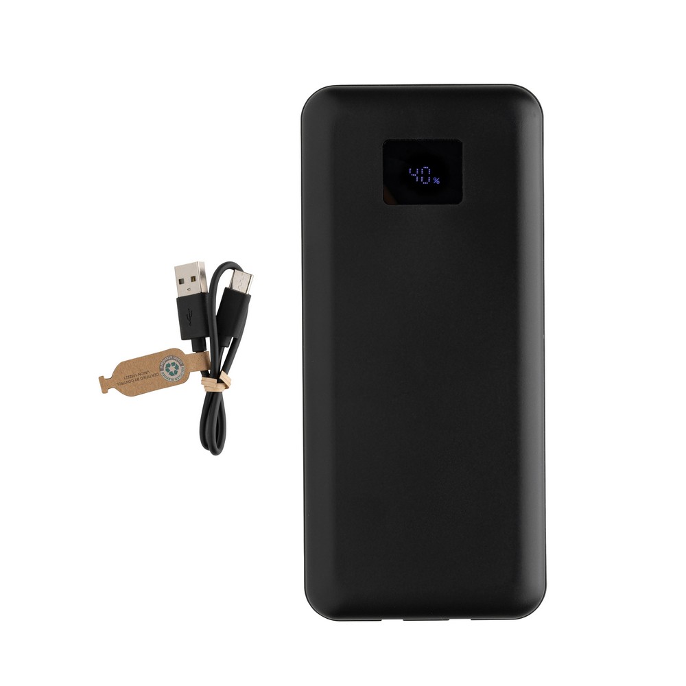Power bank do laptopa 20000 mAh Gridley, RABS z własnym nadrukiem, kolor czarny