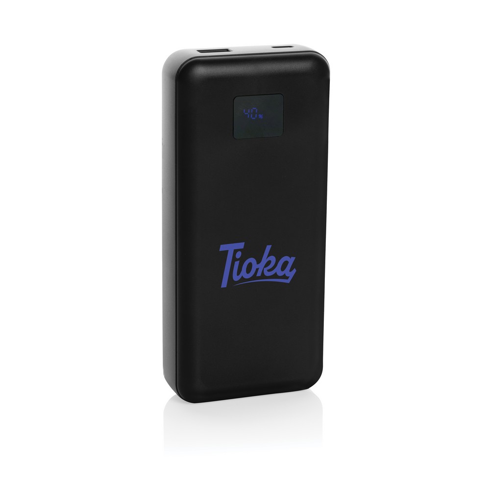 Power bank do laptopa 20000 mAh Gridley, RABS z własnym nadrukiem, kolor czarny