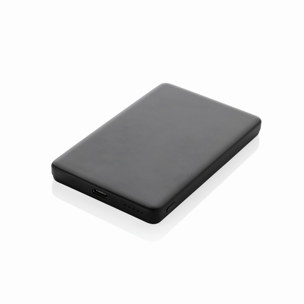 Power bank 5000 mAh, ładowarka bezprzewodowa 5W Orion z własnym nadrukiem, kolor czarny
