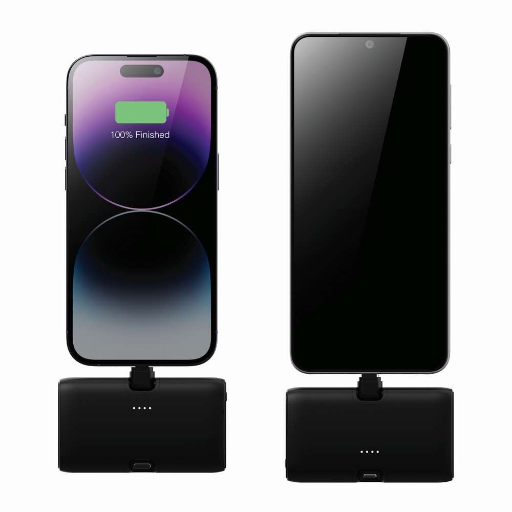 Power bank 5000 mAh Urban Vitamin Los Angeles z własnym nadrukiem, kolor czarny
