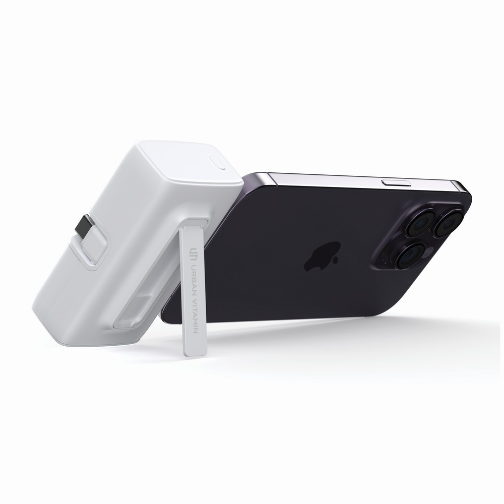 Power bank 5000 mAh Urban Vitamin Los Angeles z własnym nadrukiem, kolor biały