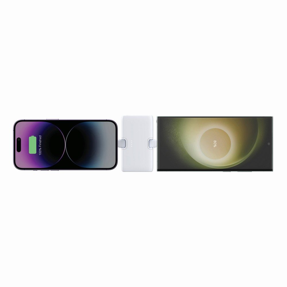 Power bank 5000 mAh Urban Vitamin Los Angeles z własnym nadrukiem, kolor biały