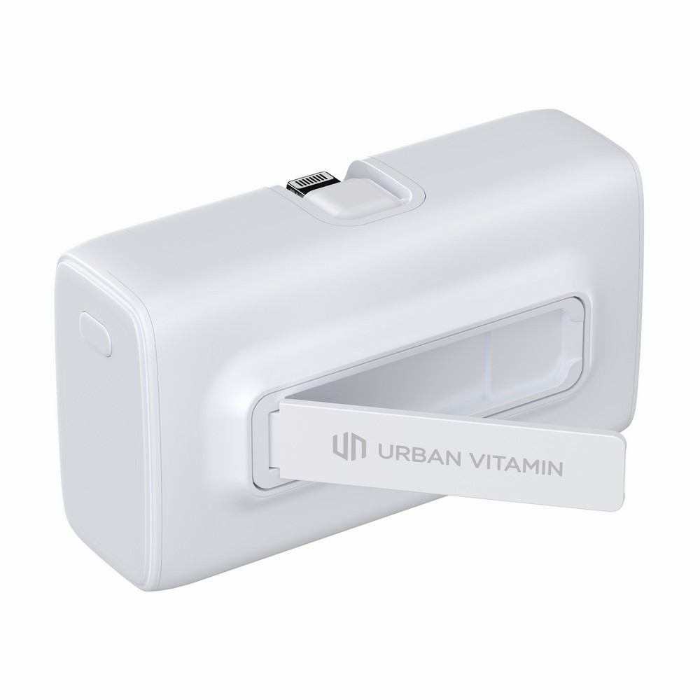 Power bank 5000 mAh Urban Vitamin Los Angeles z własnym nadrukiem, kolor biały