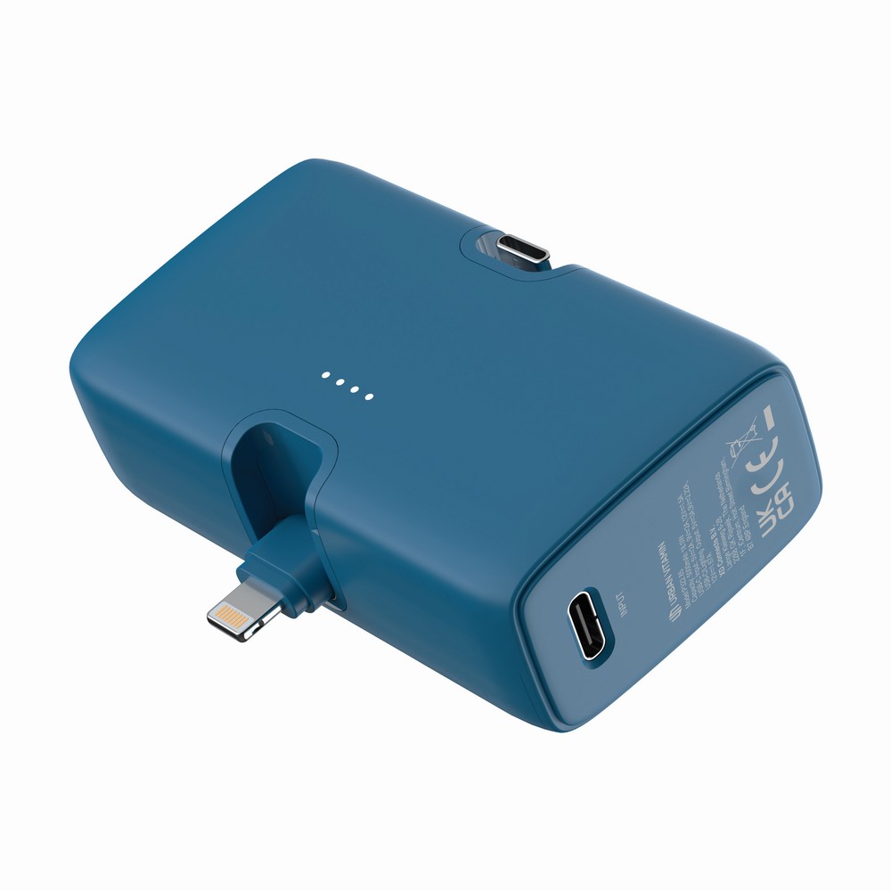 Power bank 5000 mAh Urban Vitamin Los Angeles z własnym nadrukiem, kolor niebieski