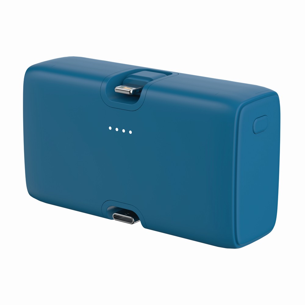 Power bank 5000 mAh Urban Vitamin Los Angeles z własnym nadrukiem, kolor niebieski