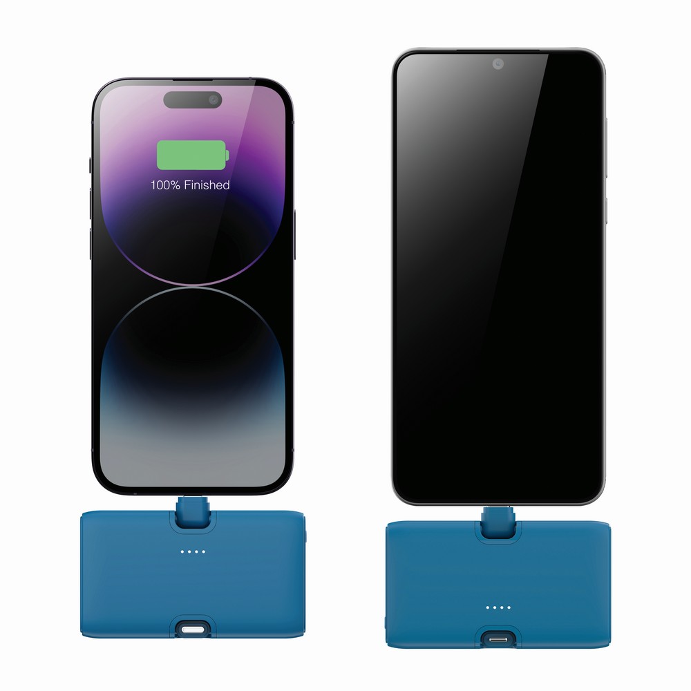 Power bank 5000 mAh Urban Vitamin Los Angeles z własnym nadrukiem, kolor niebieski