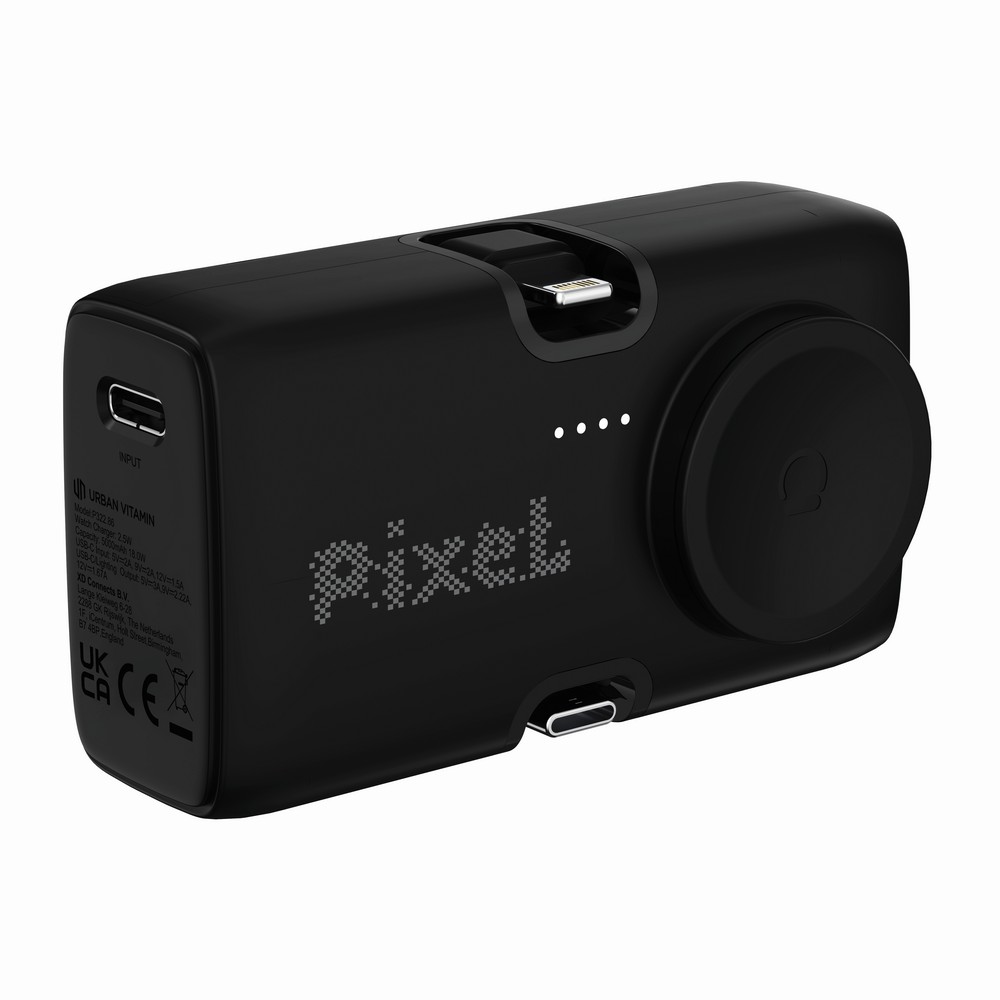 Power bank 5000 mAh Urban Vitamin San Diego z własnym nadrukiem, kolor czarny