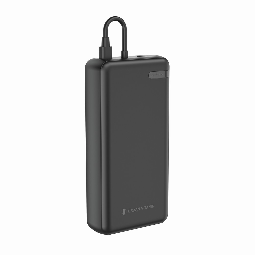 Power bank 20000 mAh Urban Vitamin Menlo z własnym nadrukiem, kolor czarny