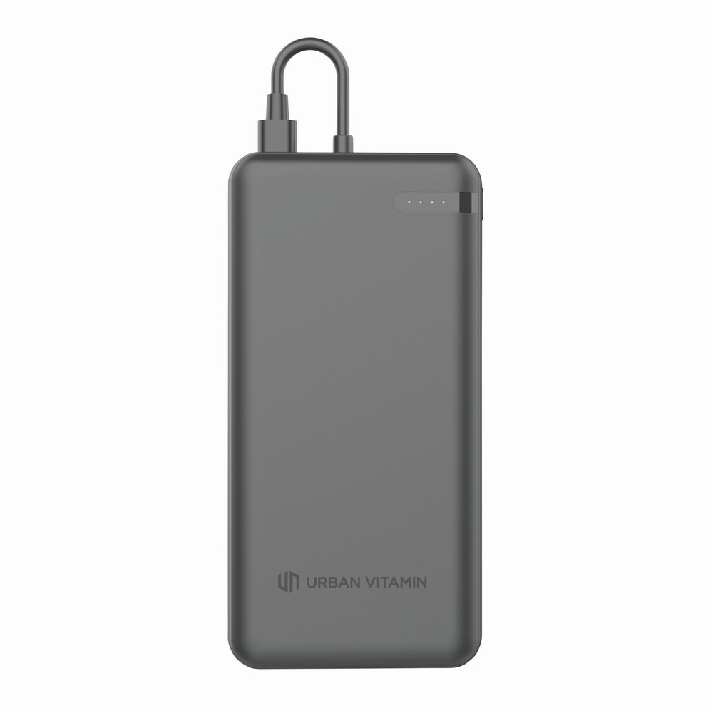 Power bank 20000 mAh Urban Vitamin Menlo z własnym nadrukiem, kolor czarny