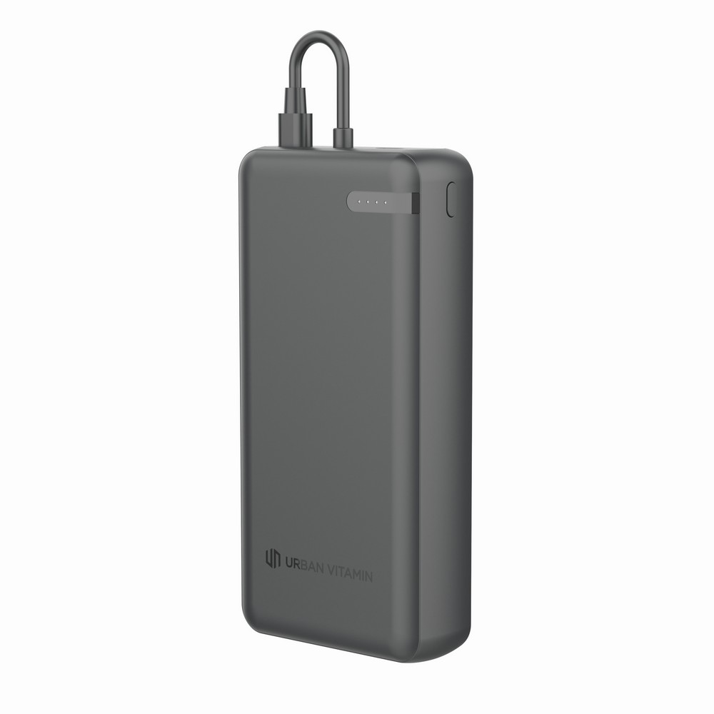 Power bank 20000 mAh Urban Vitamin Menlo z własnym nadrukiem, kolor czarny