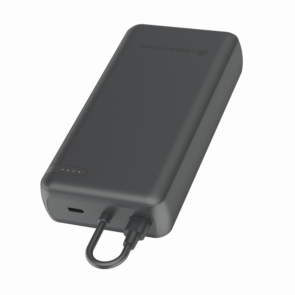 Power bank 20000 mAh Urban Vitamin Menlo z własnym nadrukiem, kolor czarny