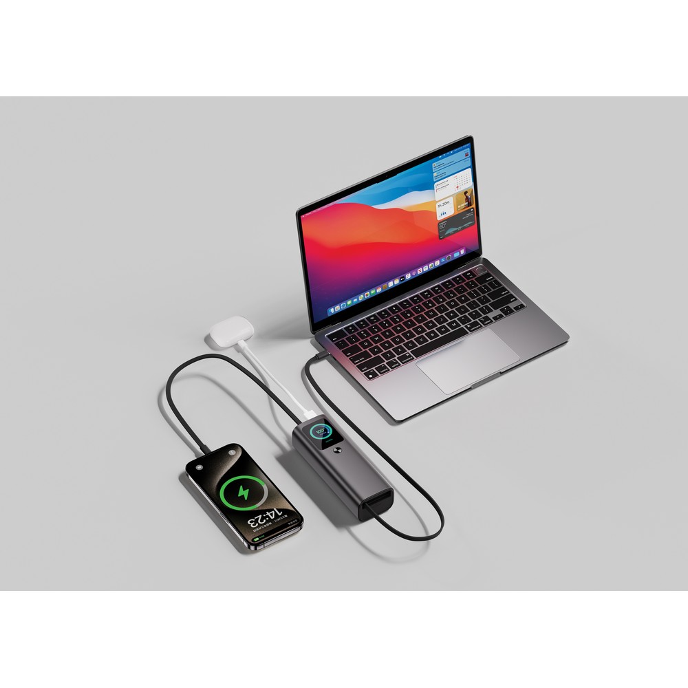 Power bank 20000 mAh Urban Vitamin Stanford z własnym nadrukiem, kolor szary