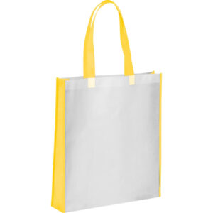 Torba non-woven 75g/m2 WALES - z logo z własnym nadrukiem, kolor żółty