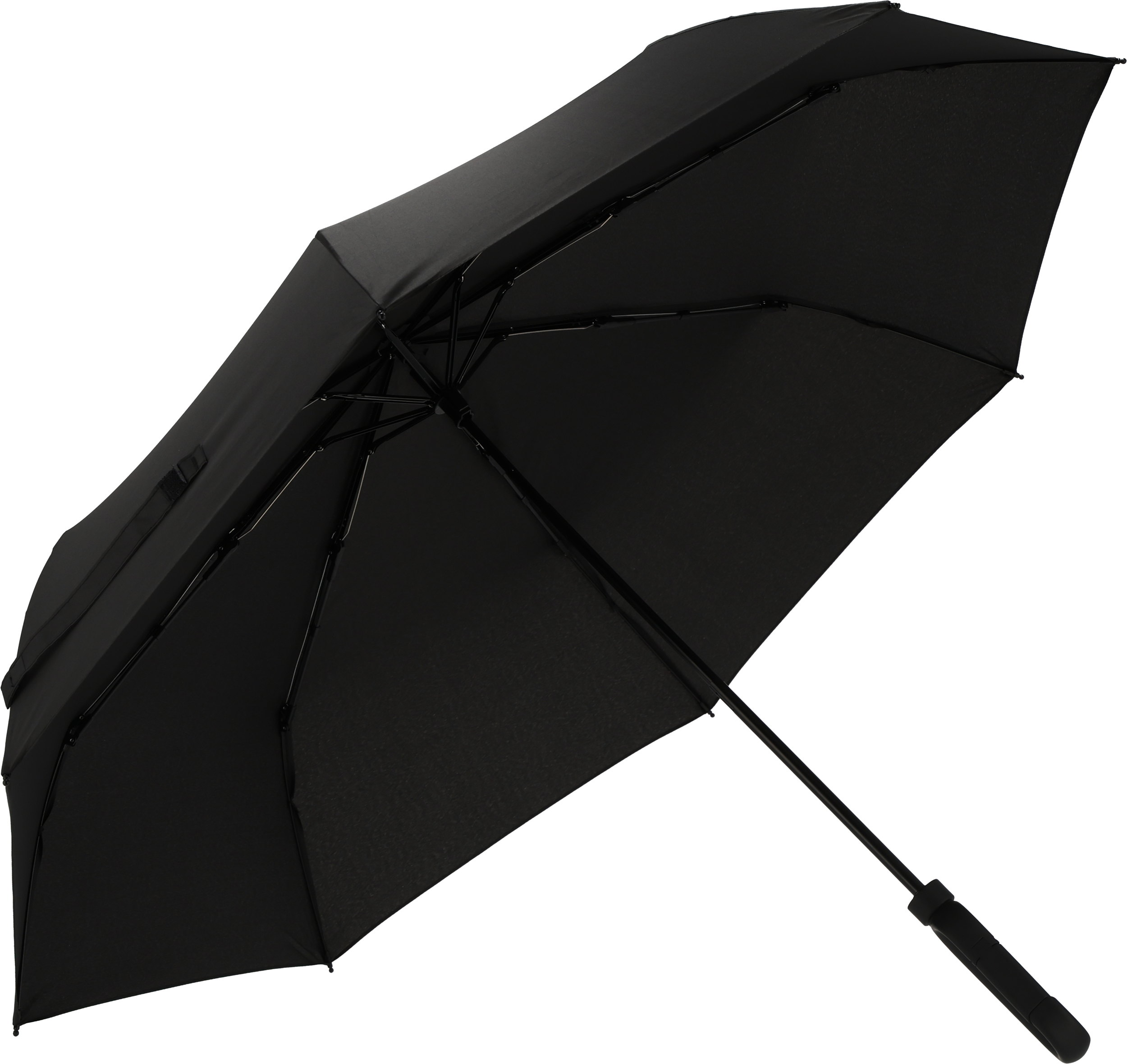 Parasol manualny Ø98 cm ERDING - z logo z własnym nadrukiem, kolor czarny