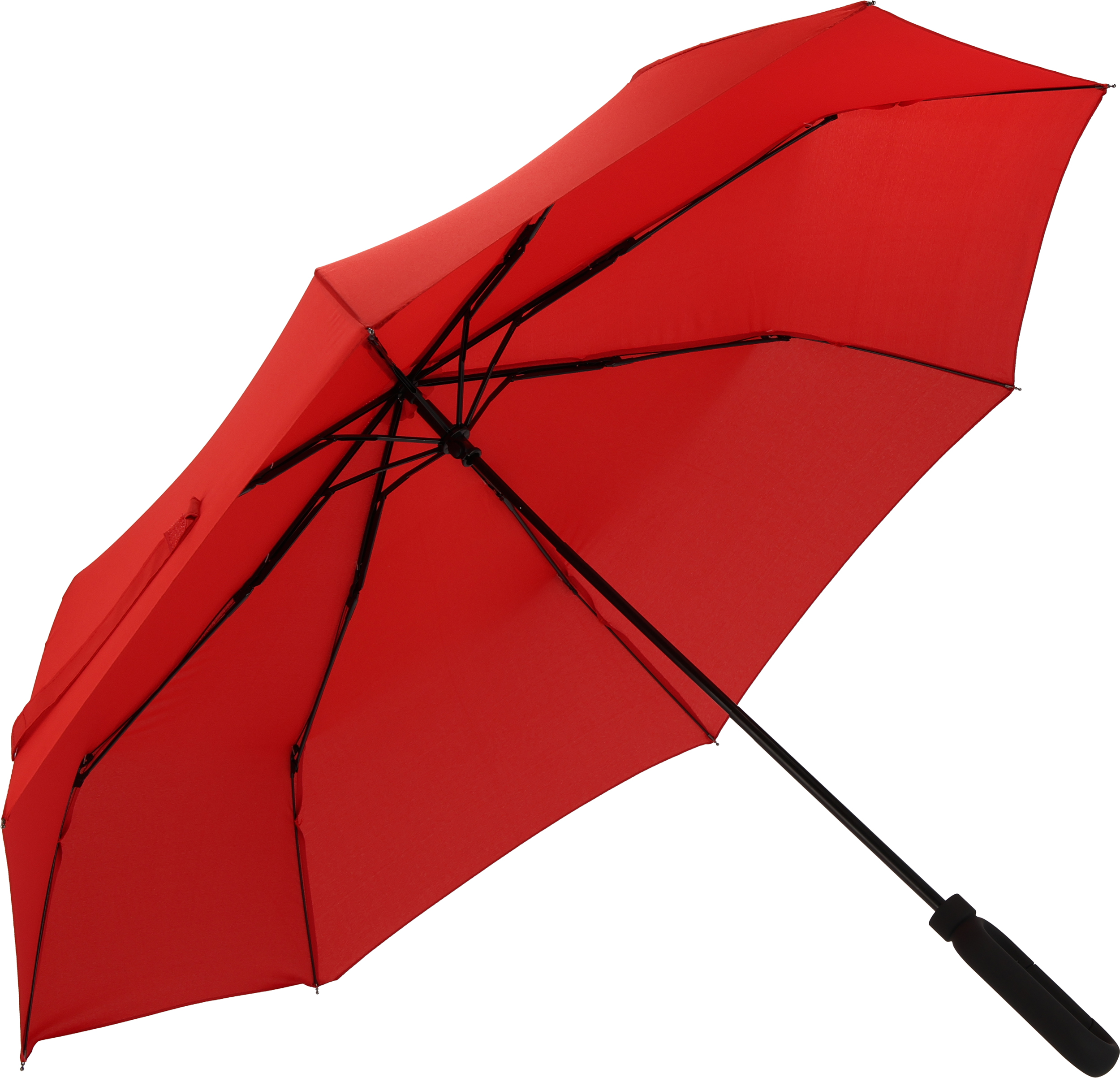 Parasol manualny Ø98 cm ERDING - z logo z własnym nadrukiem, kolor czerwony
