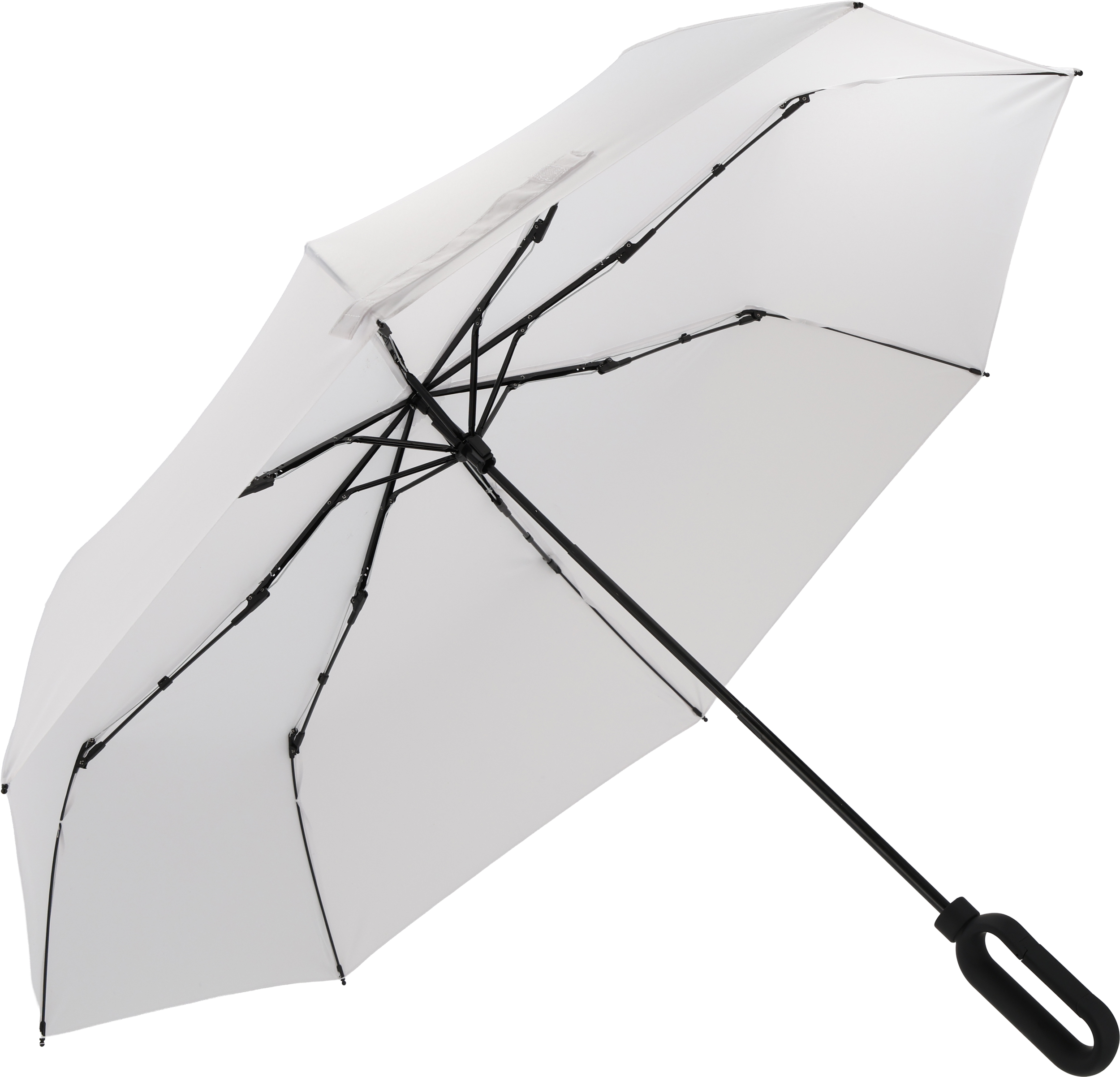 Parasol manualny Ø98 cm ERDING - z logo z własnym nadrukiem, kolor biały