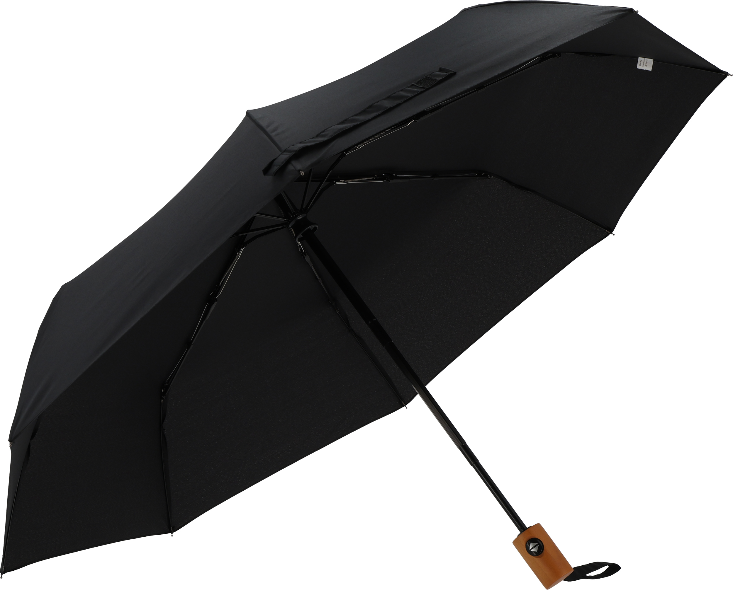 Parasol automatyczny Ø100 cm rPET IPSWICH - z logo z własnym nadrukiem, kolor czarny
