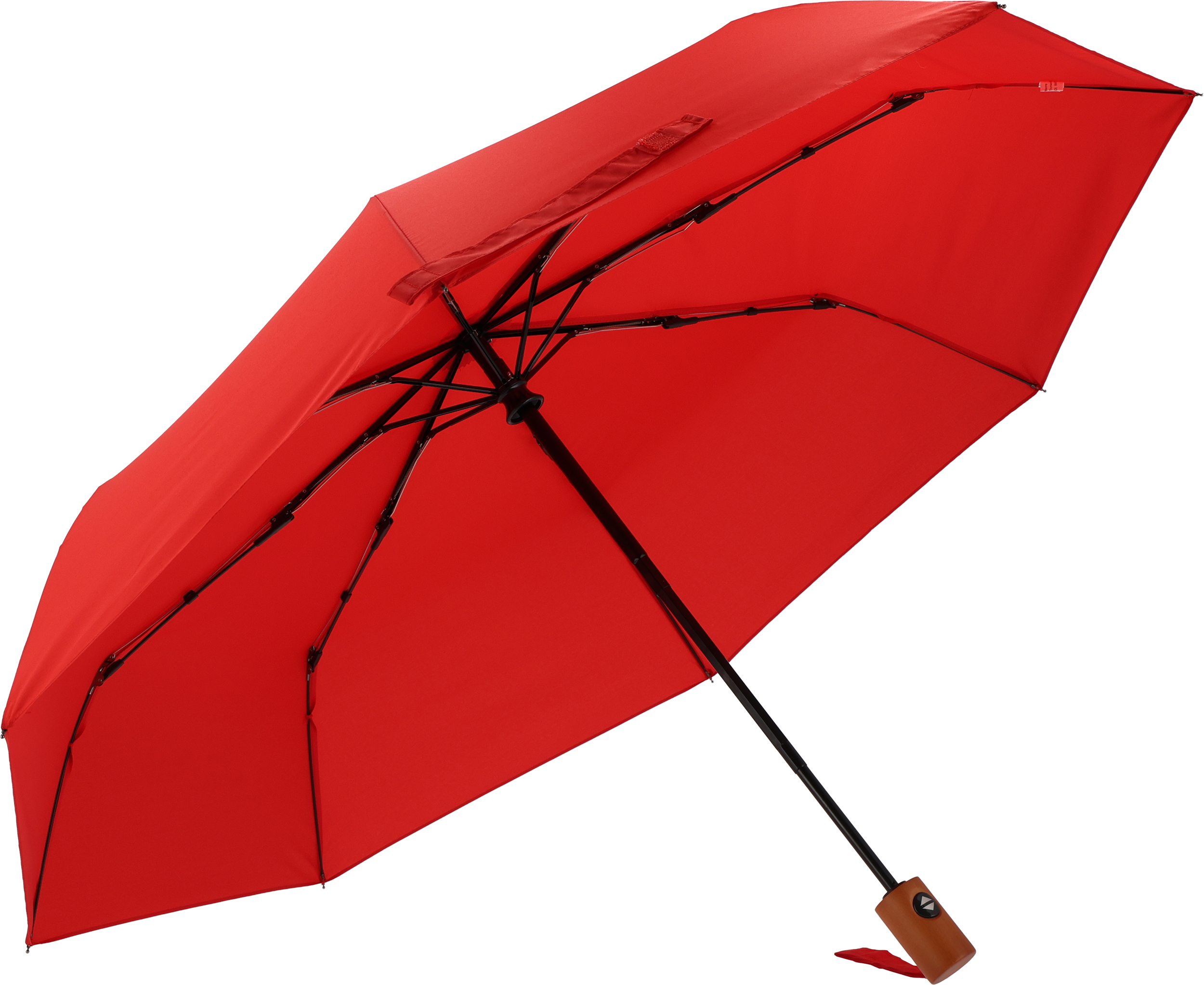 Parasol automatyczny Ø100 cm rPET IPSWICH - z logo z własnym nadrukiem, kolor czerwony