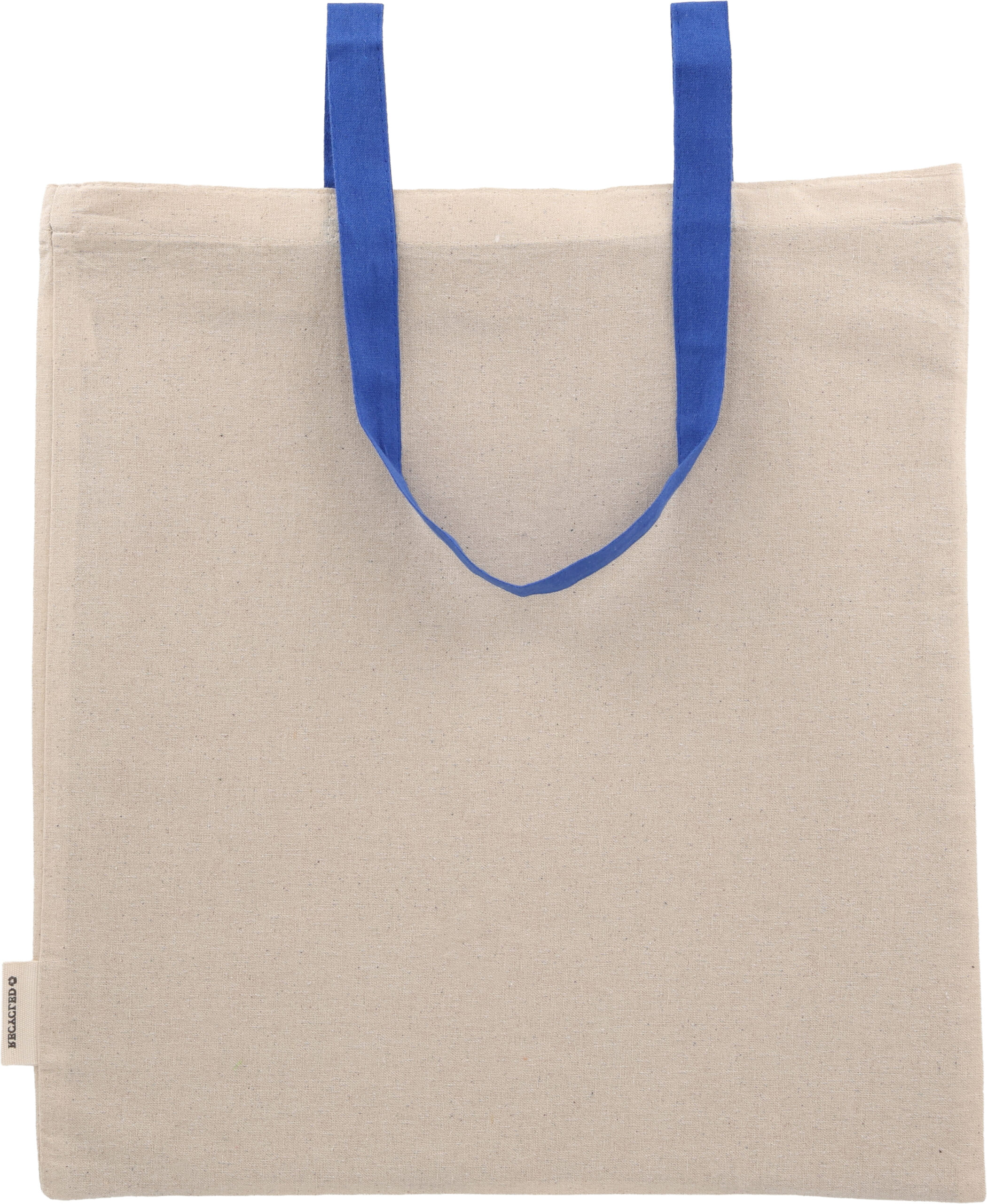 Torba bawełniana z długimi uszami, z recyklingu 140g/m2 CAMBRIDGE - z logo z własnym nadrukiem, kolor niebieski