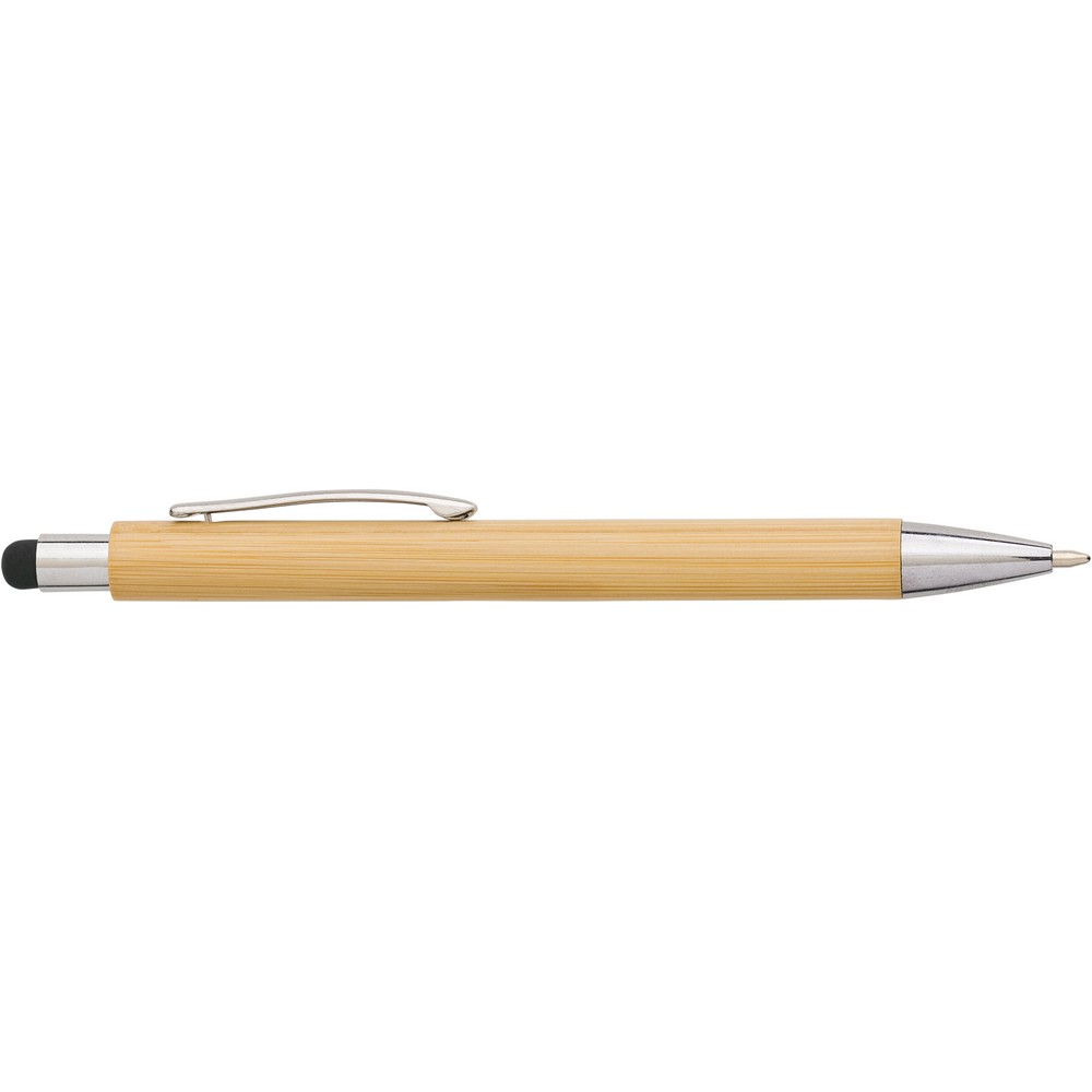 Bambusowy długopis, touch pen z własnym nadrukiem, kolor czarny
